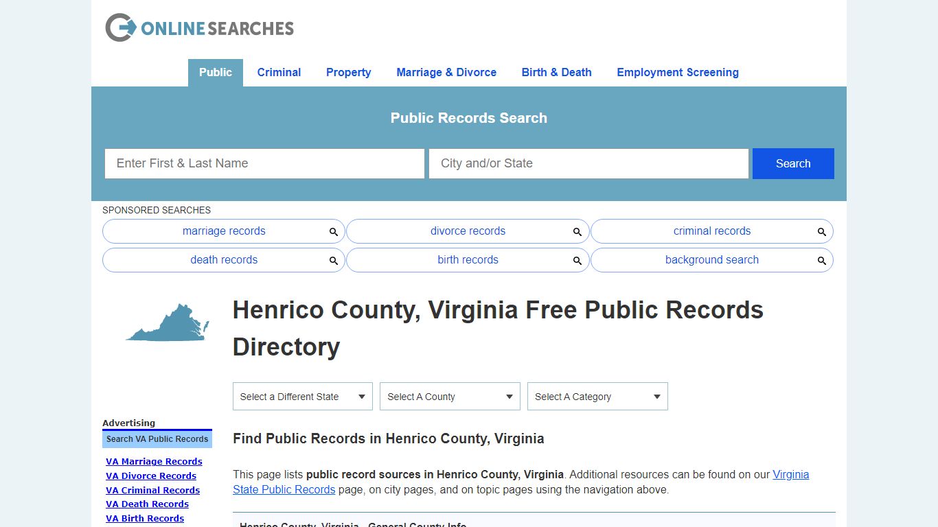 Henrico County, Virginia Public Records Directory